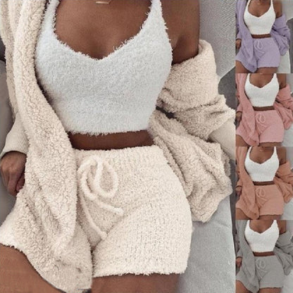 3-Piece Women's Velvet Pajama Set – Chic &amp; Cozy Loungewear