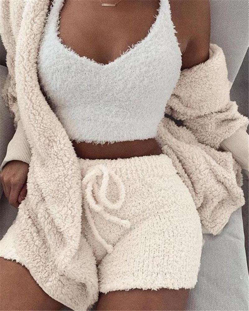 3-Piece Women's Velvet Pajama Set – Chic &amp; Cozy Loungewear