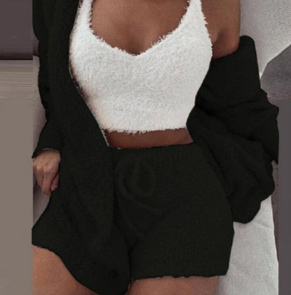 3-Piece Women's Velvet Pajama Set – Chic &amp; Cozy Loungewear